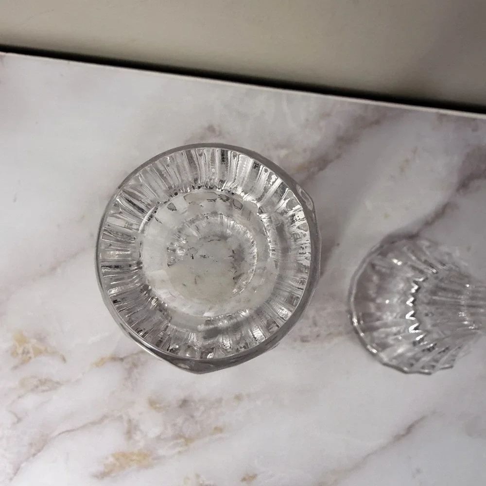 Mikasa Crystal Candle Holders Set 2 Clear‎ Glass Taper Vintage Elegant